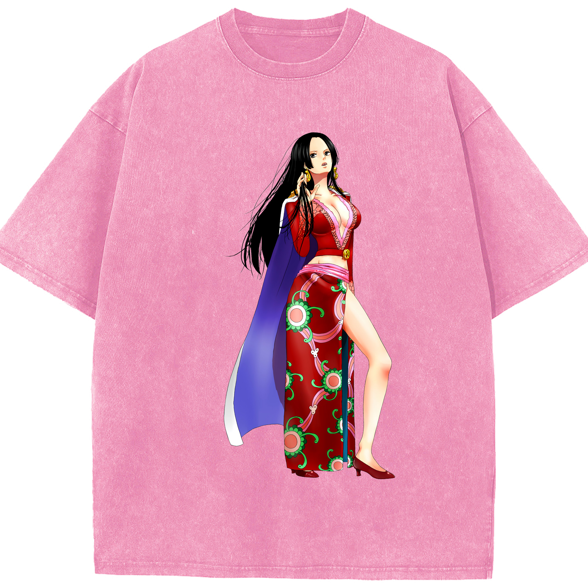 ワンピース ボア・ハンコック ONE PIECE Boa·Hancock 綿100% ヴィンテージ風 半袖Tシャツ（フロントプリント）